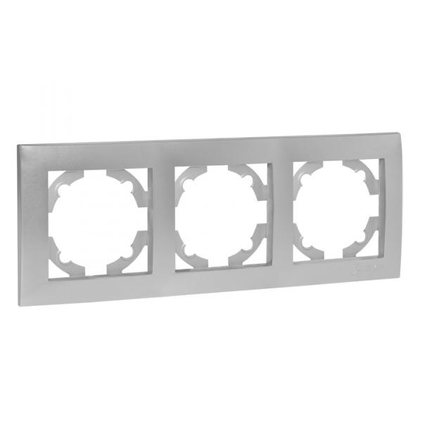 Валенсия Рамка 3-местная сталь  EKF