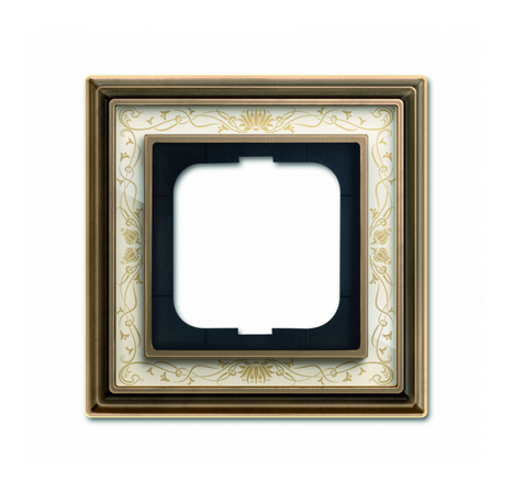 ABB Династия Латунь античная, белая роспись Рамка 1-постовая