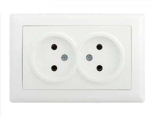 IEK  BOLERO   Белый  Розетка 2-местная без заземляющих контактов 10А РС20-1-0-ББ