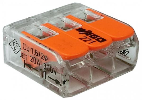 Wago 221-413 Клемма 3-проводная (кратно 50)