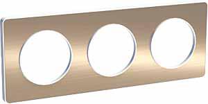 Schneider Electric ODACE Полированная Бронза Рамка 3-местная S52P806L