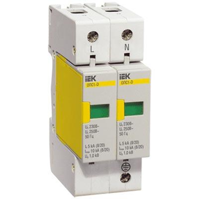 Ограничитель импульсных перенапряжений  2П  230B  5-10кА  IEK  ОПС1-D