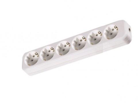 Колодка TDM 6 розеток 2П+З 16А 250В, белая
